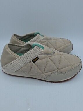 Teva ReEmber Grey Beige Slip On Quilted Bootie Camp Slippers Shoes W9